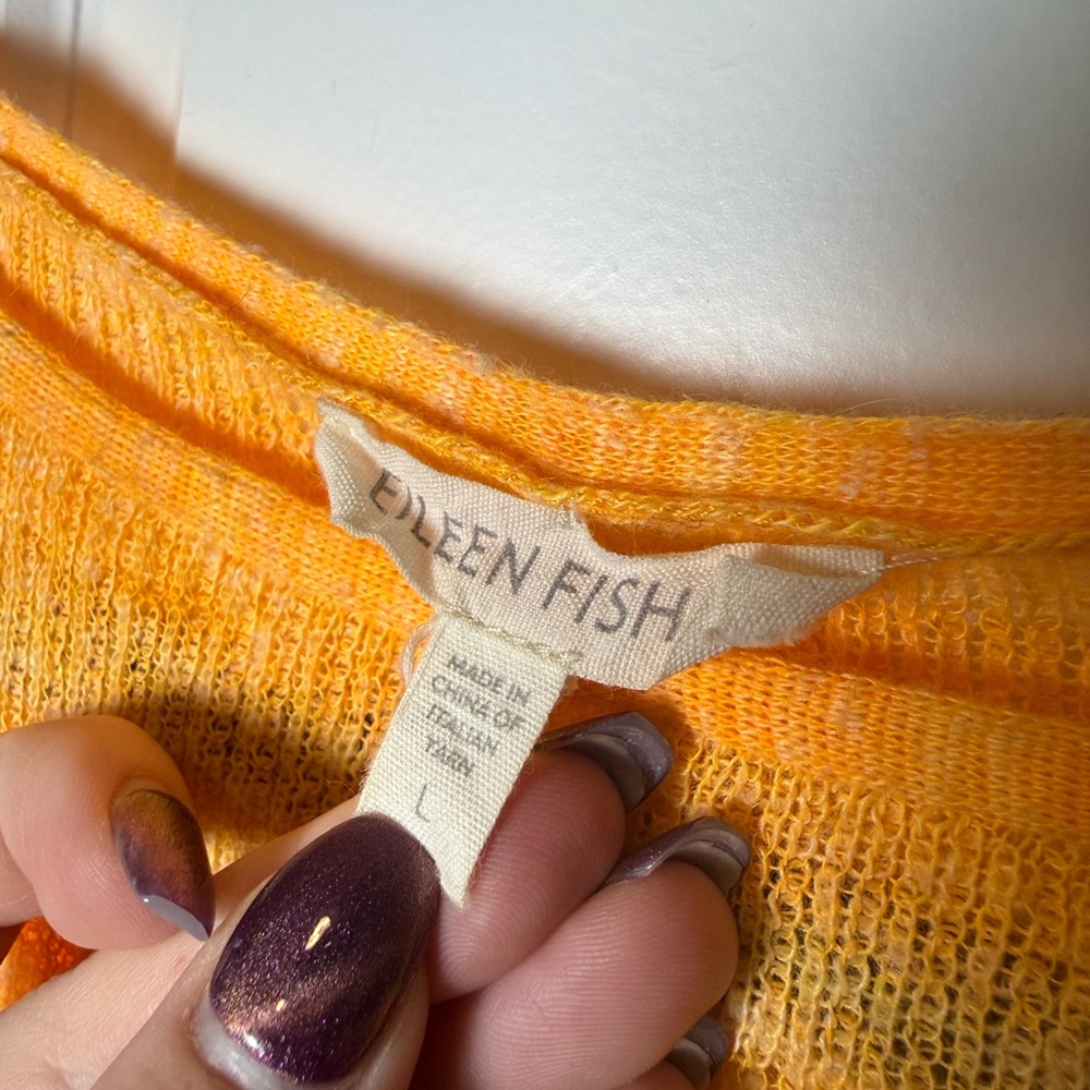 Eileen Fisher Linen blend knit long sleeve - Picture 3 of 5